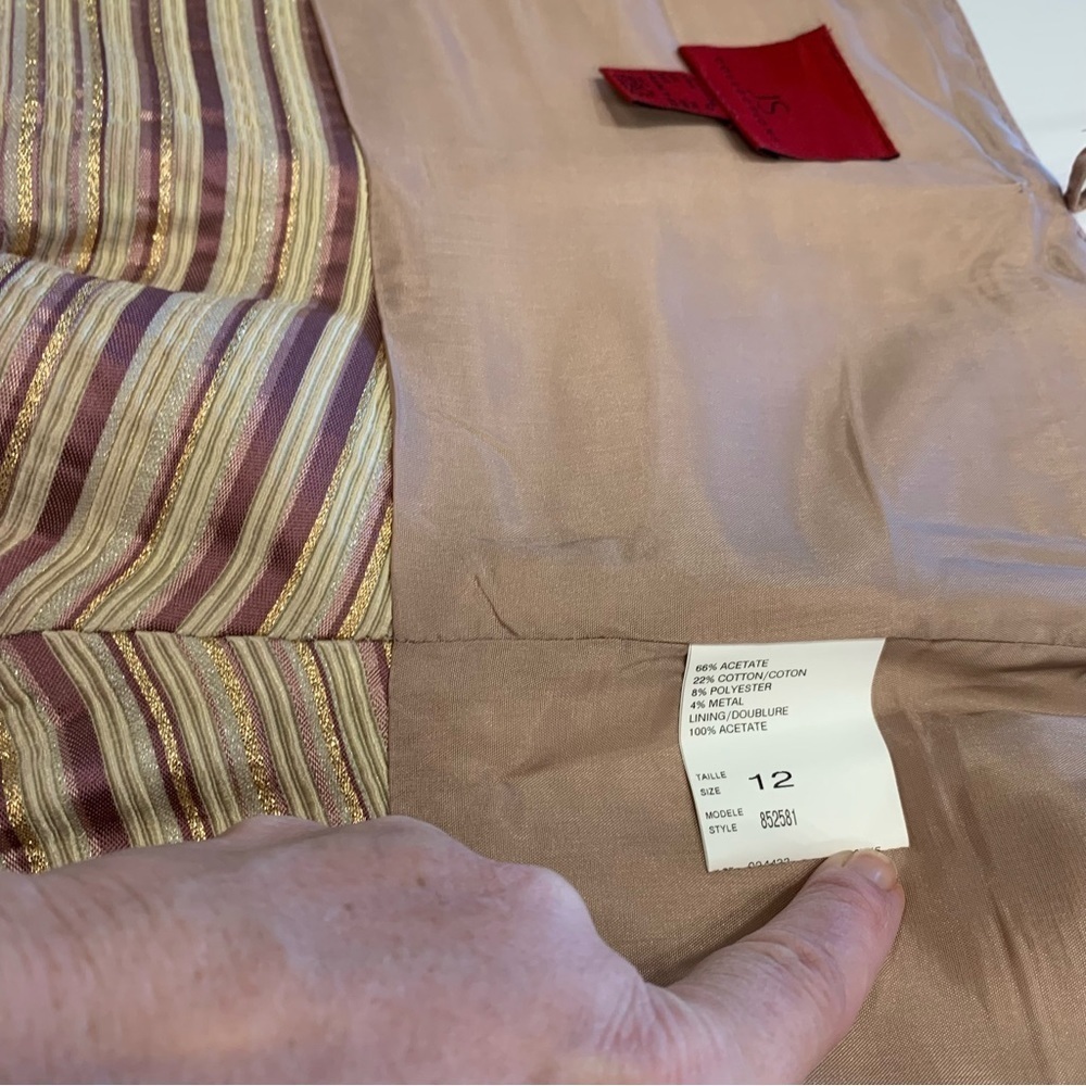 Js Collections Gold Mauve Stripe Tank Top. Size 12 - image 4